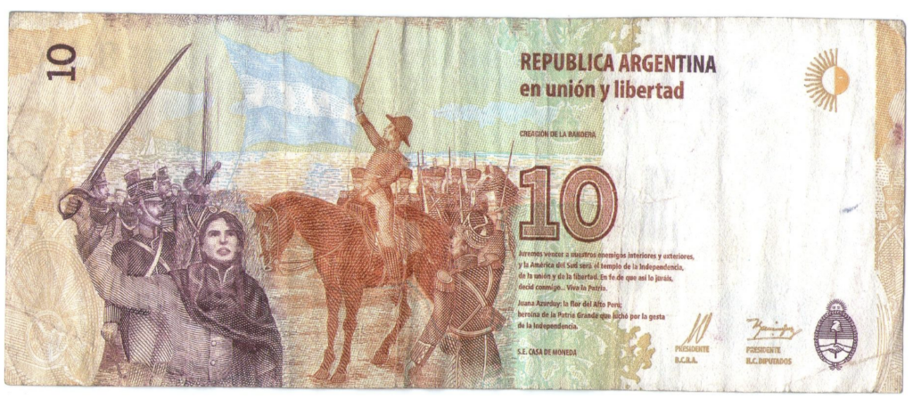 Reverso: Por primera vez, aparece Juana en los billetes de Argentina