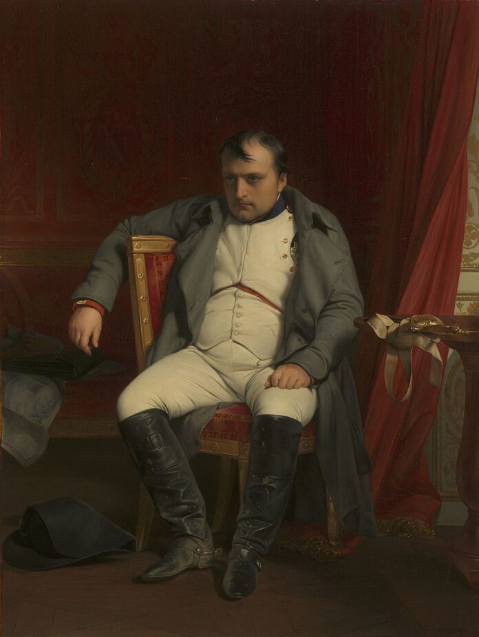 Napoleón abdicando en Fontainebleau